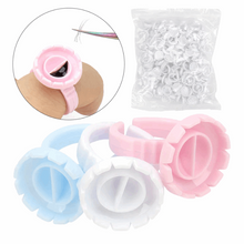 Load image into Gallery viewer, 100 Pcs Smart Glue Ring Holder Blooming Shaped Glue Cup Accessories MGBEAUTYLASH
