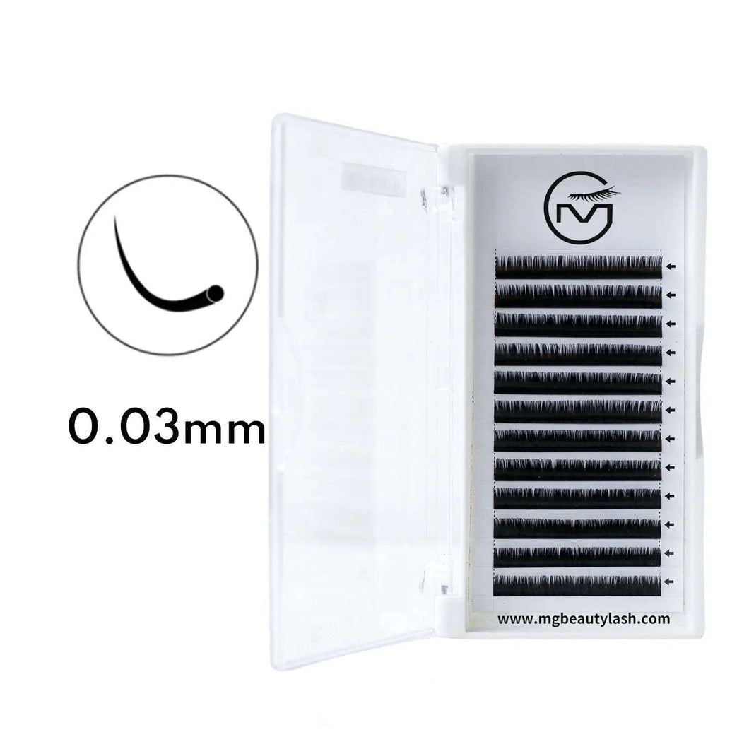 MG Beauty Premium Silk Mega Volume Eyelash Extensions (12rows) 0.03mm MGBEAUTYLASH